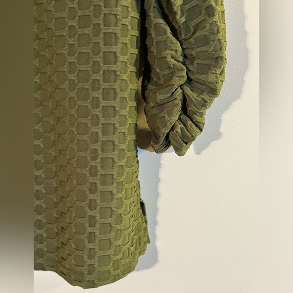 NWOT STRETCH KNIT OLIVE HONEYCOMB HOODIE - Picture 12 of 16